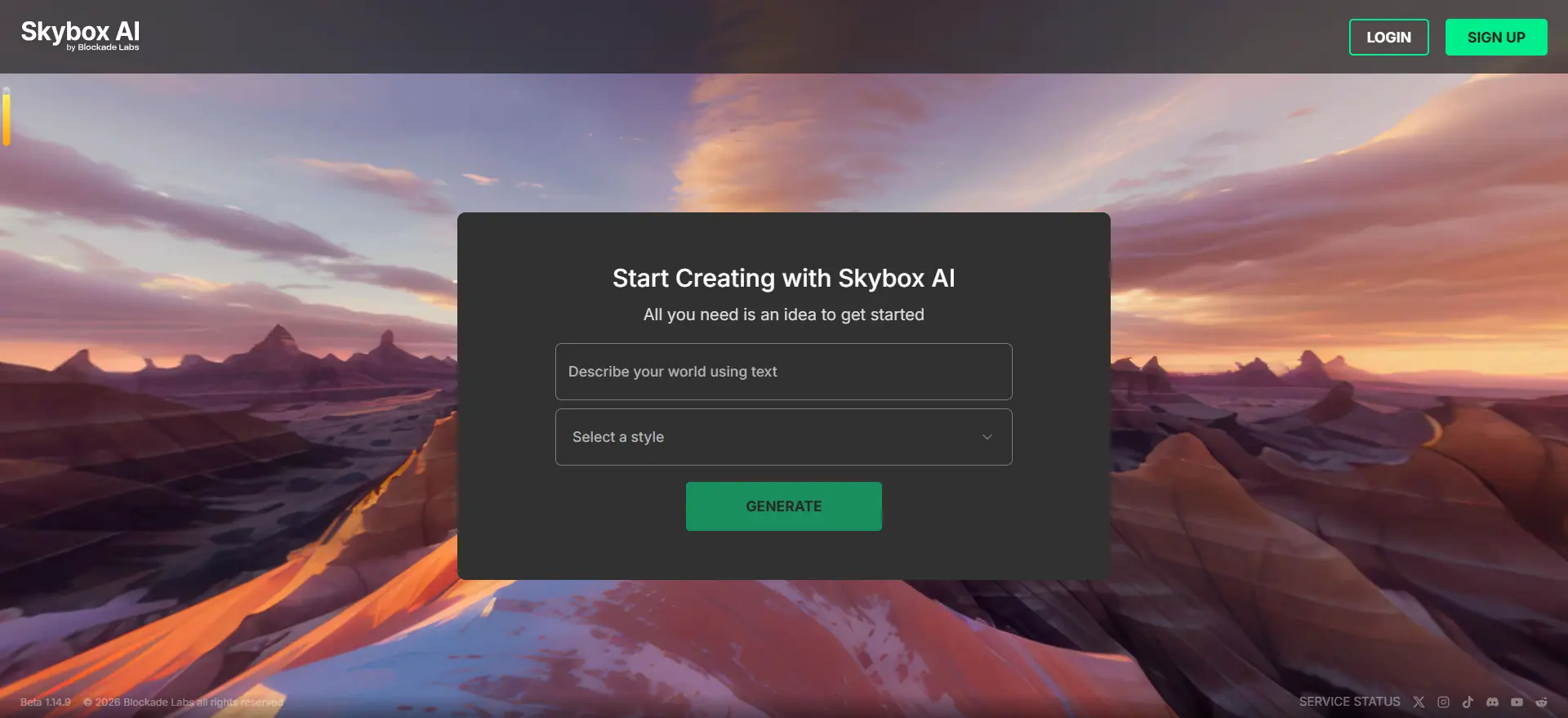 Skybox AI: An AI powerhouse that generates 360-degree panoramic worlds just by typing.