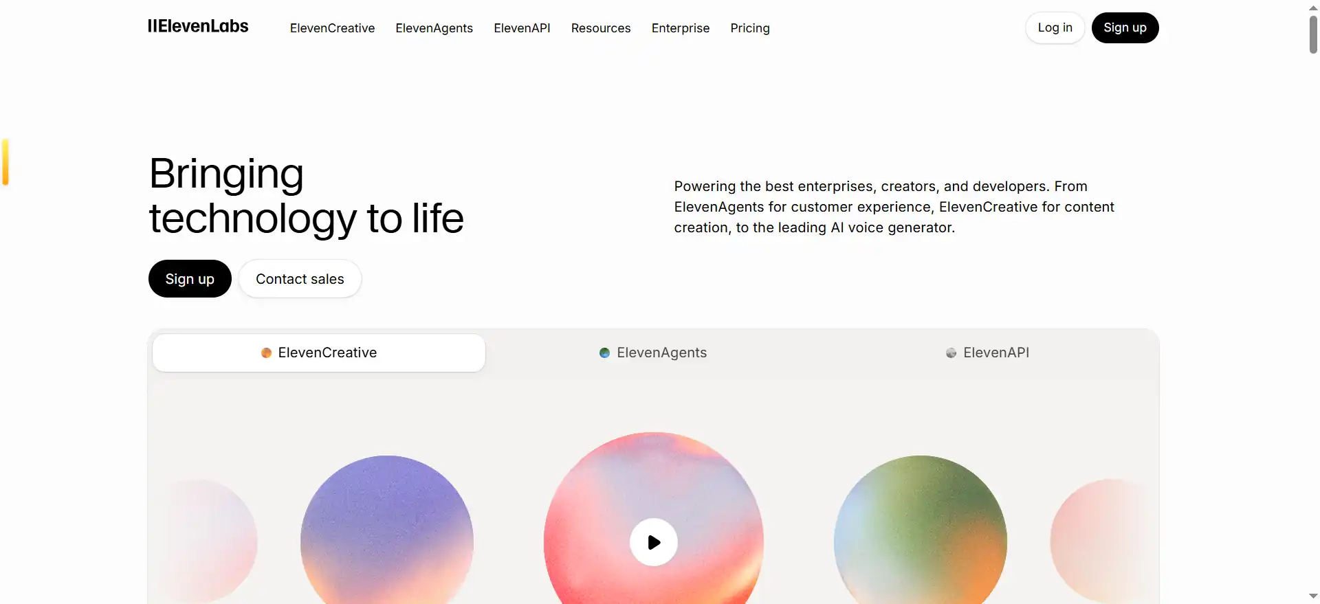 ElevenLabs—a powerful voice synthesis tool that makes AI speak with the same emotion as a real person, handling audiobooks, podcasts, and games all in one. Tool Icon
