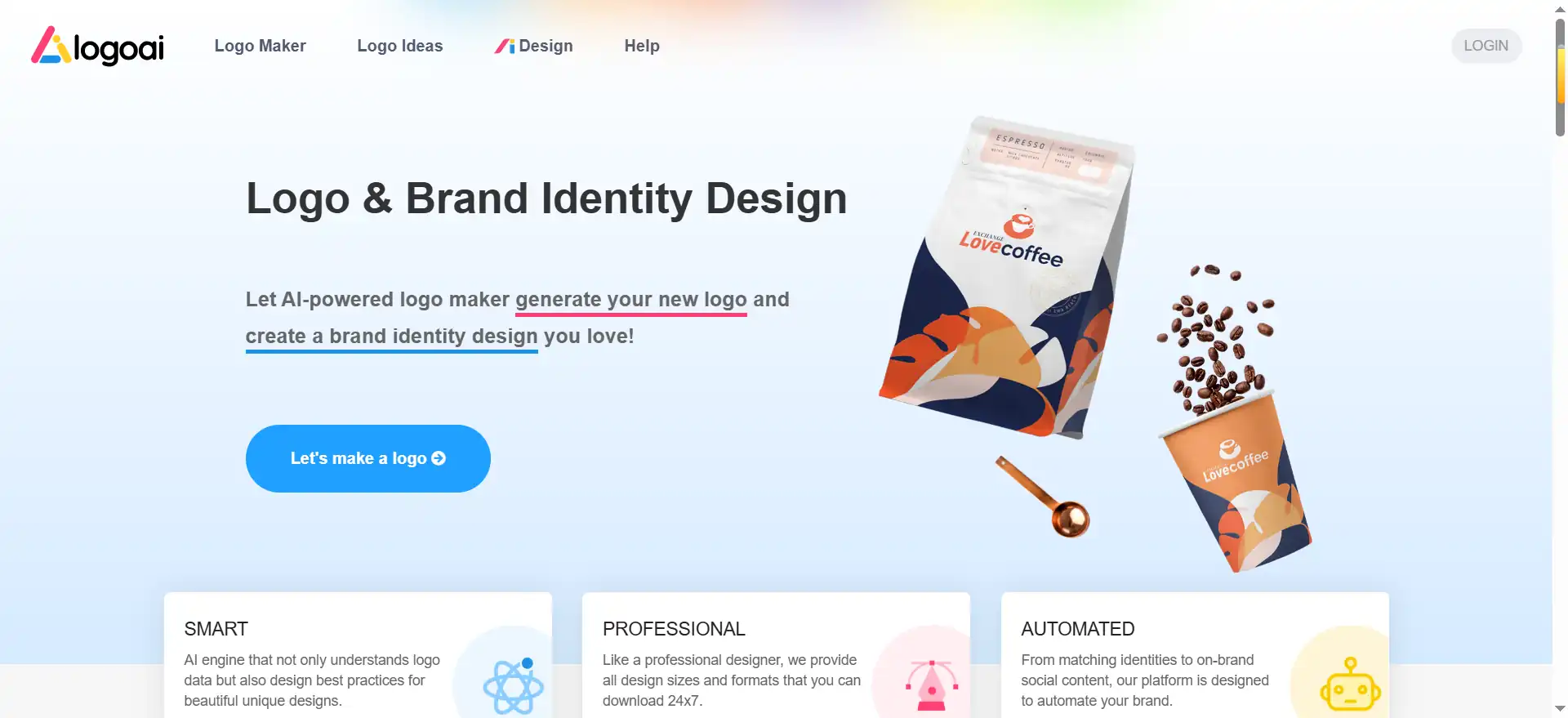 LogoAI—From logos to complete brand visuals: AI helps you generate a full brand identity with a single click. The choice of 9 million businesses.
