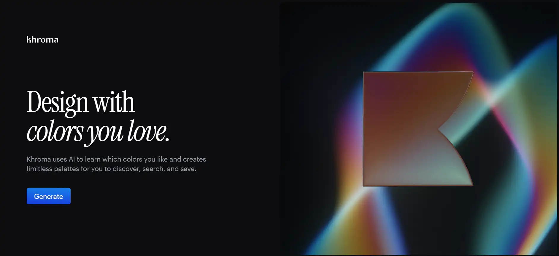 Khroma—an AI color palette tool that generates only the color combinations you like.