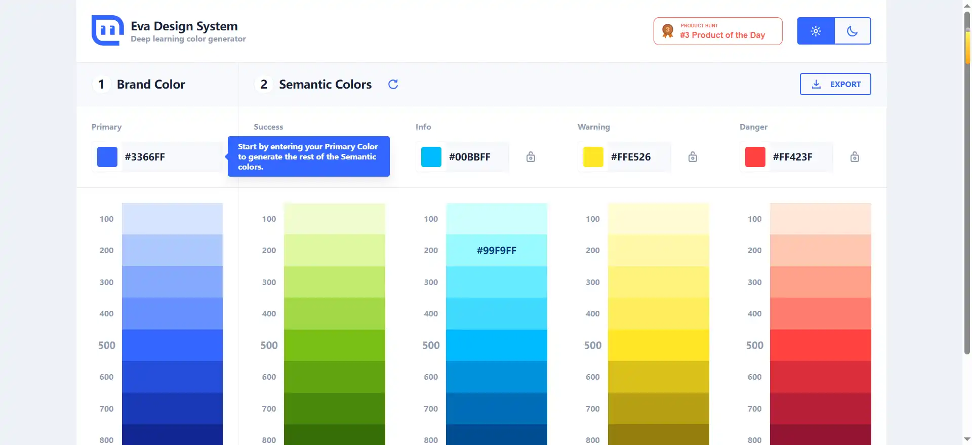 Eva Design System—An AI-powered color palette generator based on deep learning.