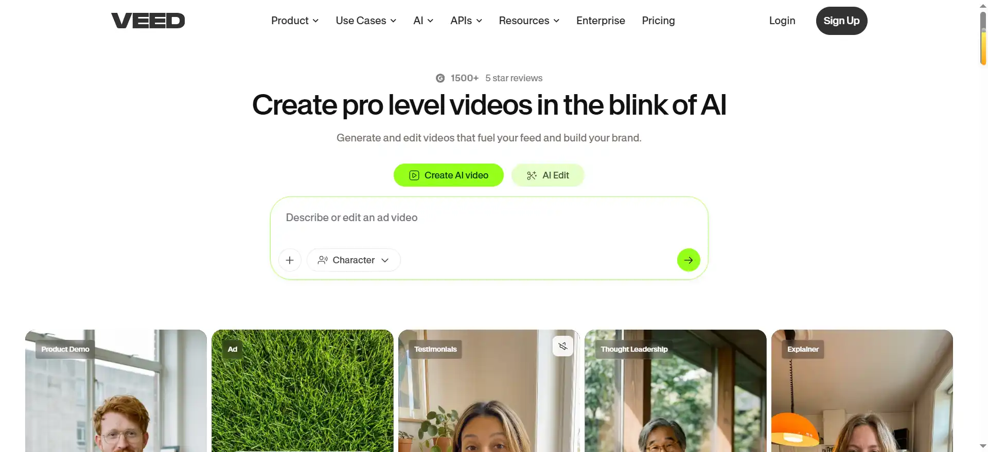 VEED.IO—An AI video studio in your browser: a one-stop solution for everything from generation to subtitles.