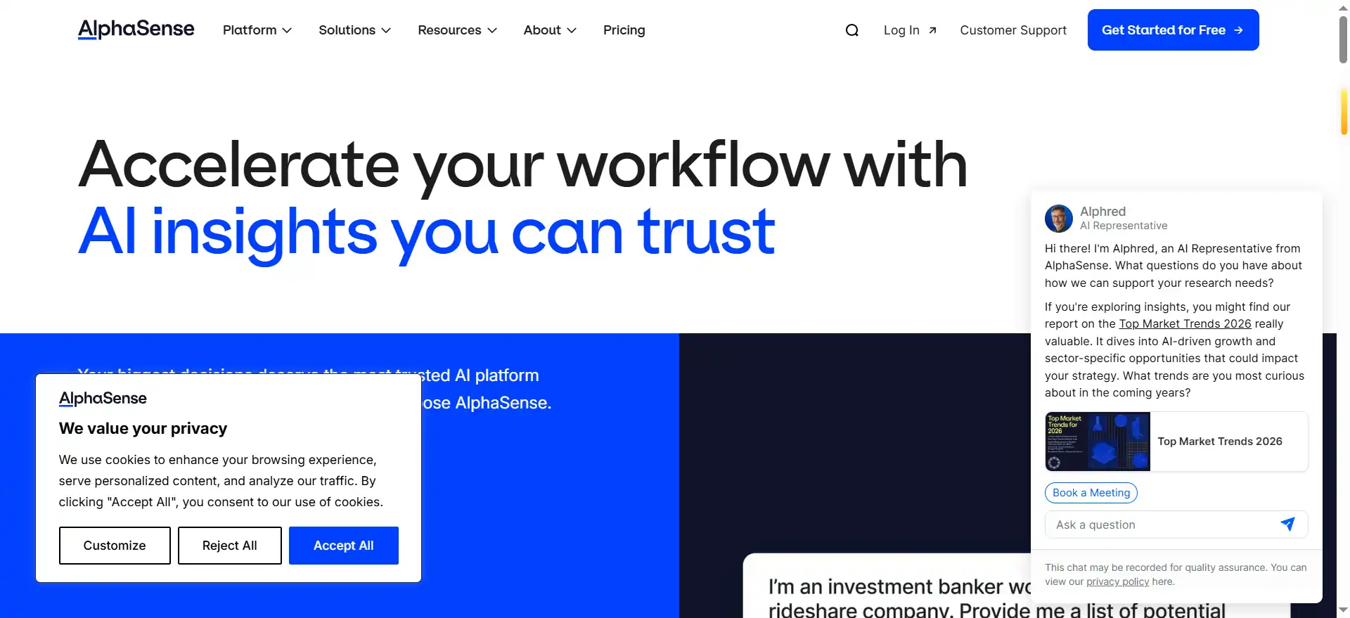 AlphaSense—an AI-powered market intelligence platform for finance and business—transforms complex research from "flipping through documents" to "asking questions."