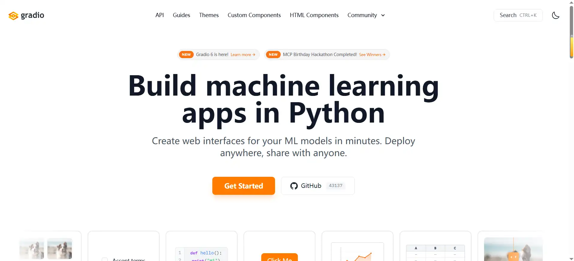 Gradio - Open Source Python Library for Quickly Building Machine Learning Model Demo Web Interfaces