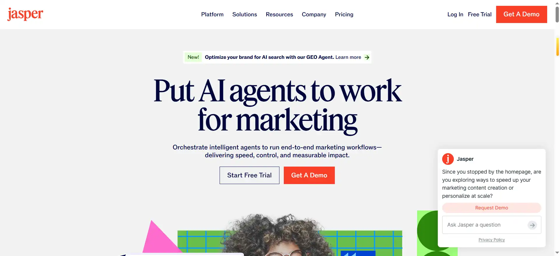 Jasper - AI Agent Platform for Marketing Automation, Empowering Teams to Execute End-to-End Workflows and Optimize Brand for AI Search