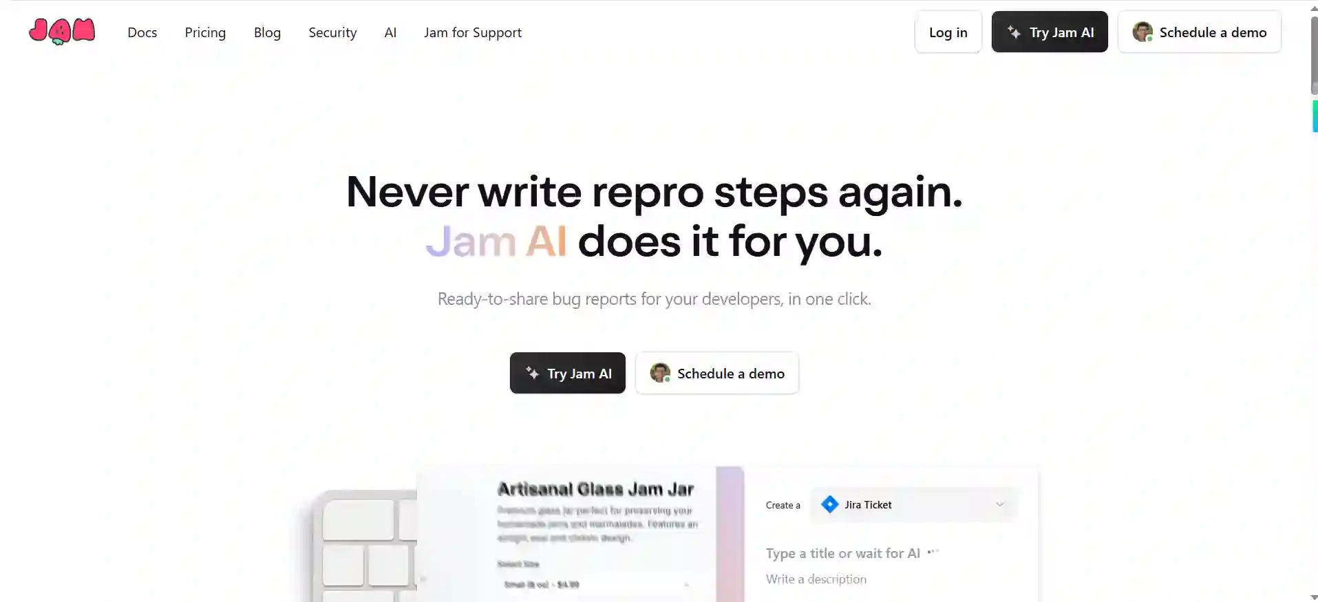 Jam AI 智能Bug报告工具，一键生成复现步骤与AI摘要
