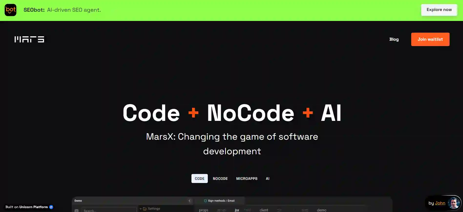 MarsX AI编程平台：融合AI、无代码、代码与微应用的开发工具