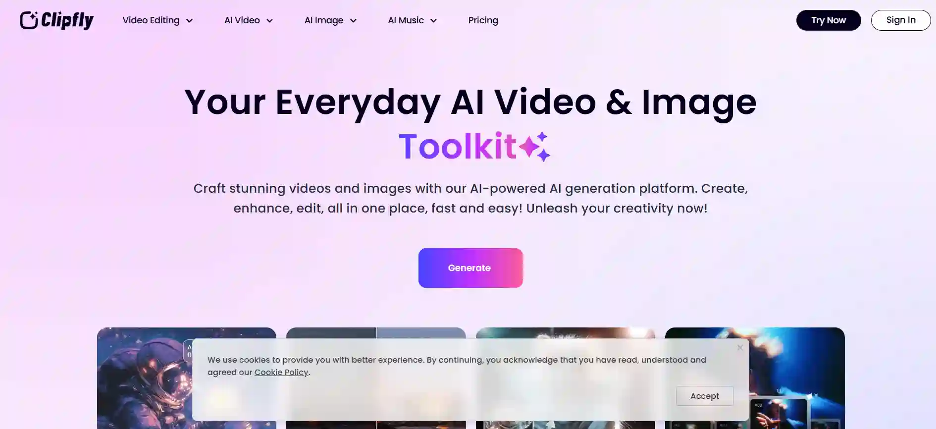 Clipfly AI Video Creation Platform - One-Click AI Video & Animation Generator