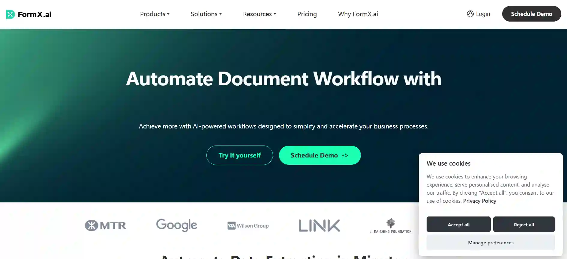 FormX.ai - AI-Powered Document Data Extraction Automation