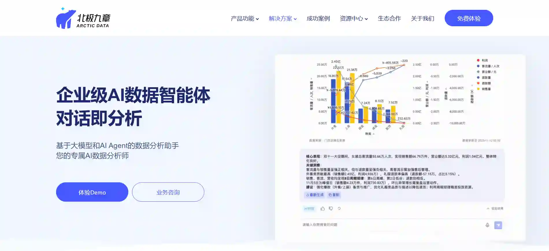北极九章企业级AI数据洞察引擎