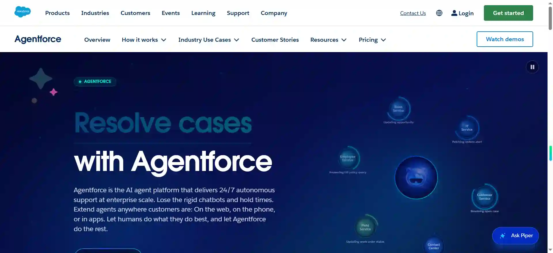 Agentforce: AI Agent Platform for 24/7 Autonomous Customer Support