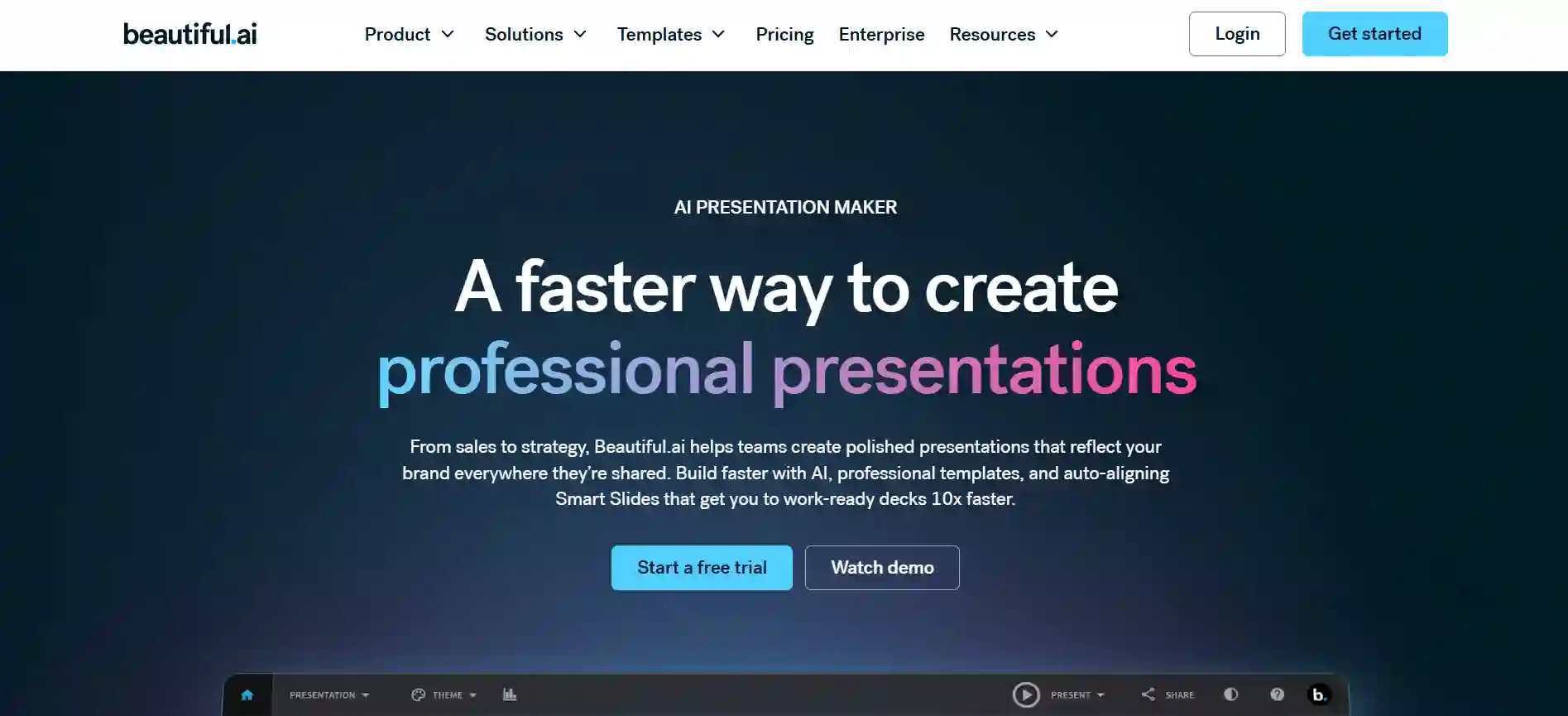 Beautiful.ai AI Presentation Software with Smart Slides and Brand Control
