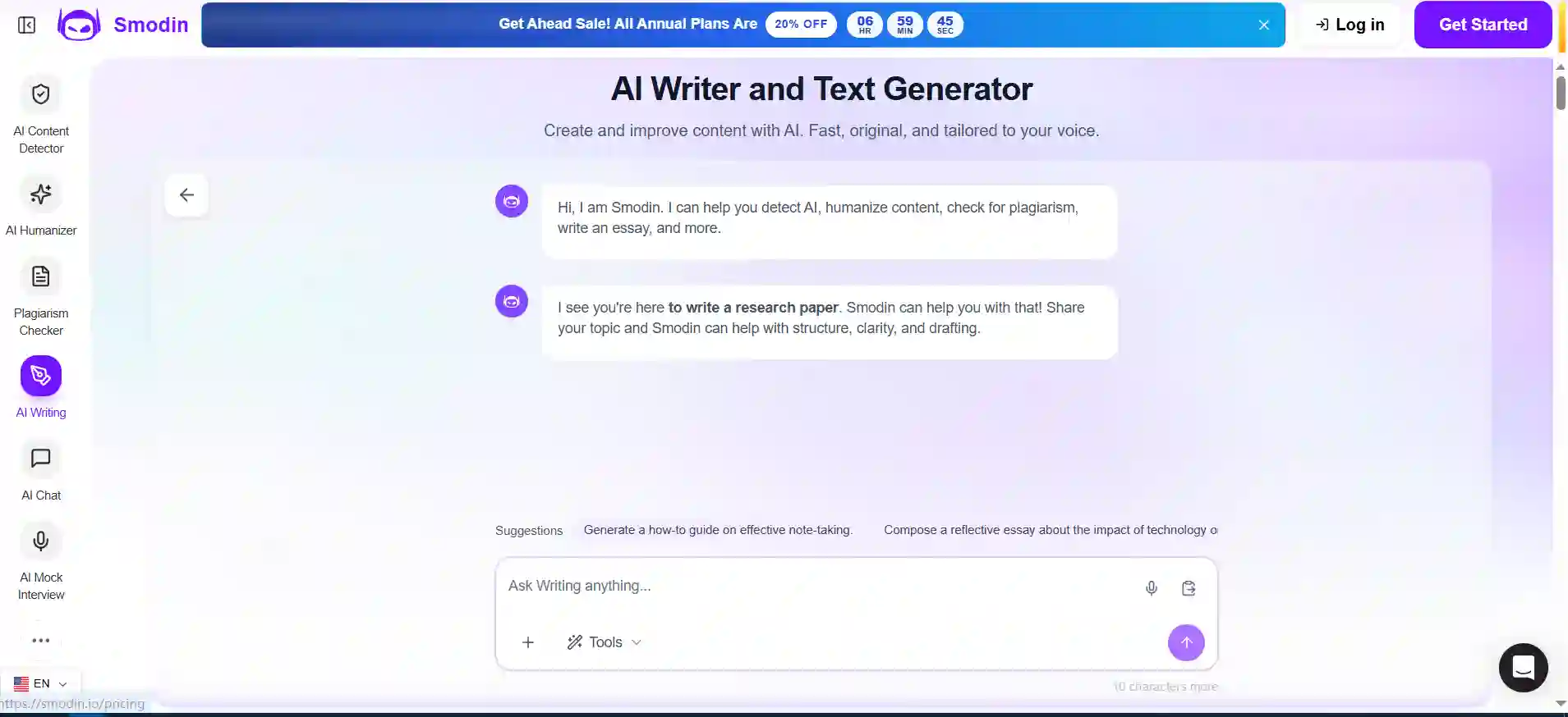 Smodin Writer - AI-Powered Research Paper & Content Creation Assistant