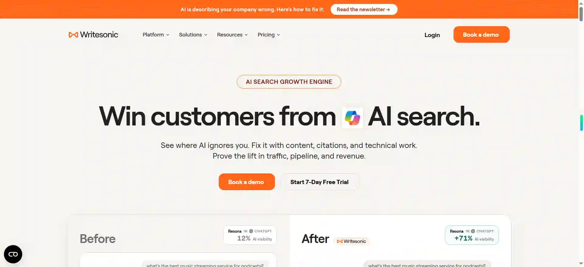 Writesonic AI写作助手，智能生成高质量营销文案、博客文章和广告内容