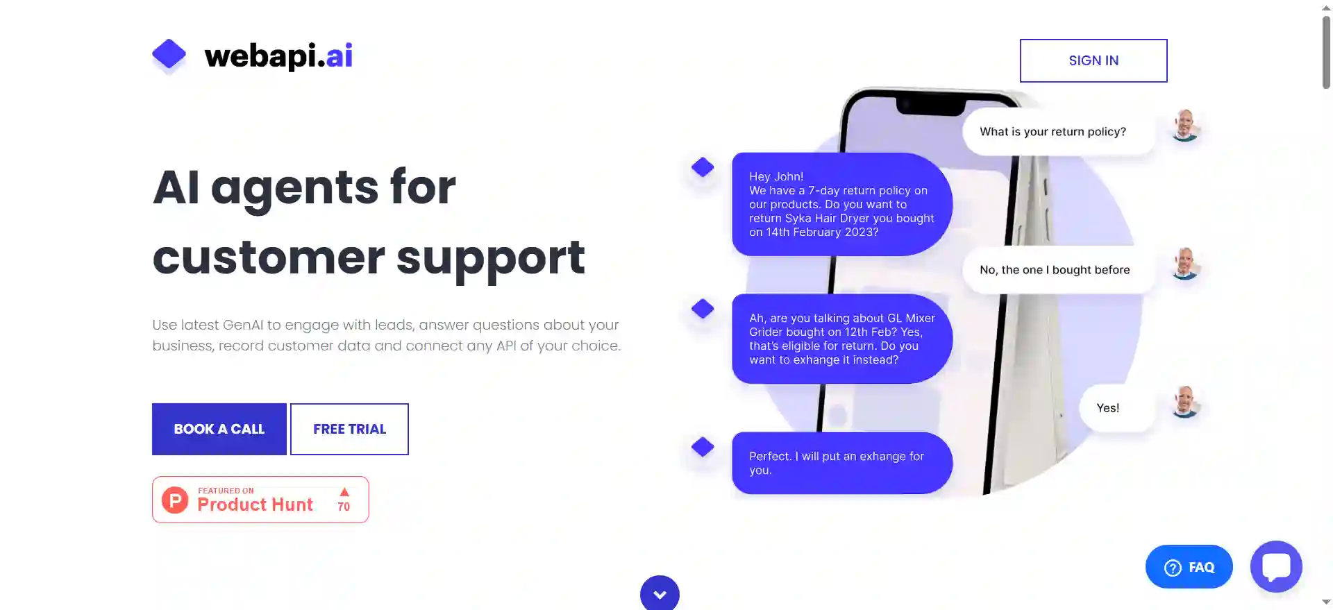 Webapi.ai - 用智能AI代理自动化客户支持与线索跟进