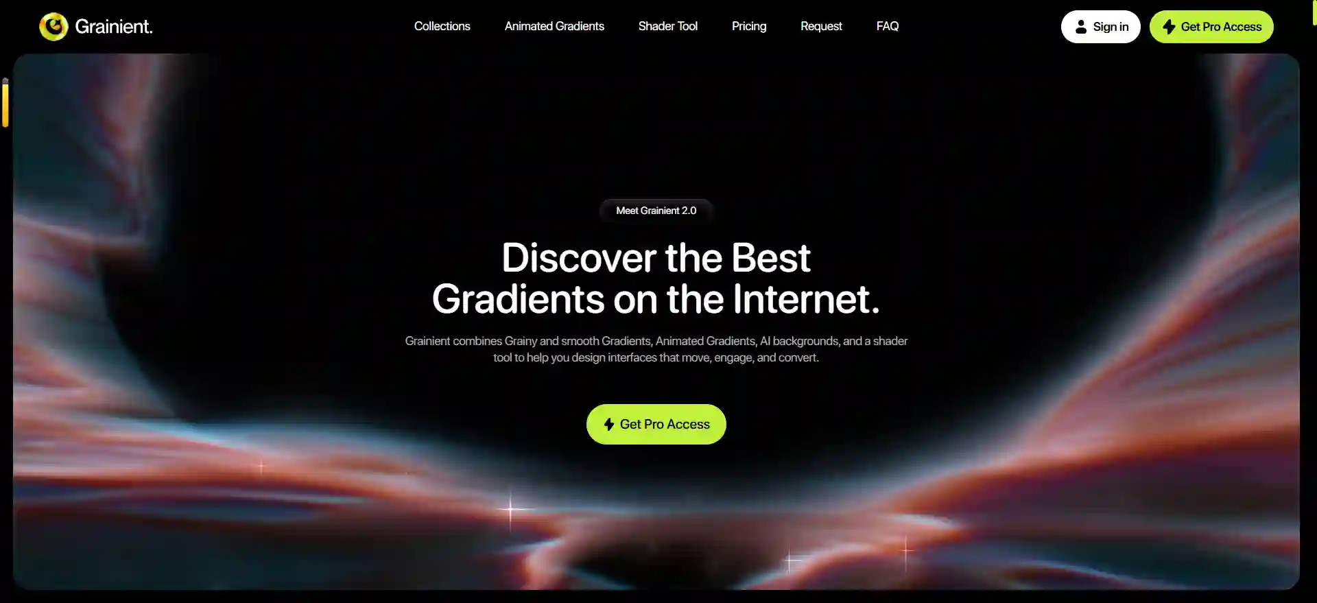 Grainient Unlimited Gradients, Animated Gradients and AI-Generated Backgrounds