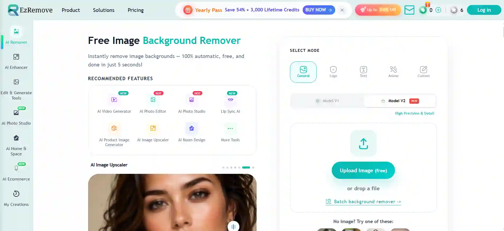 Free AI Background Remover Online - Remove Image Background in 5 Seconds