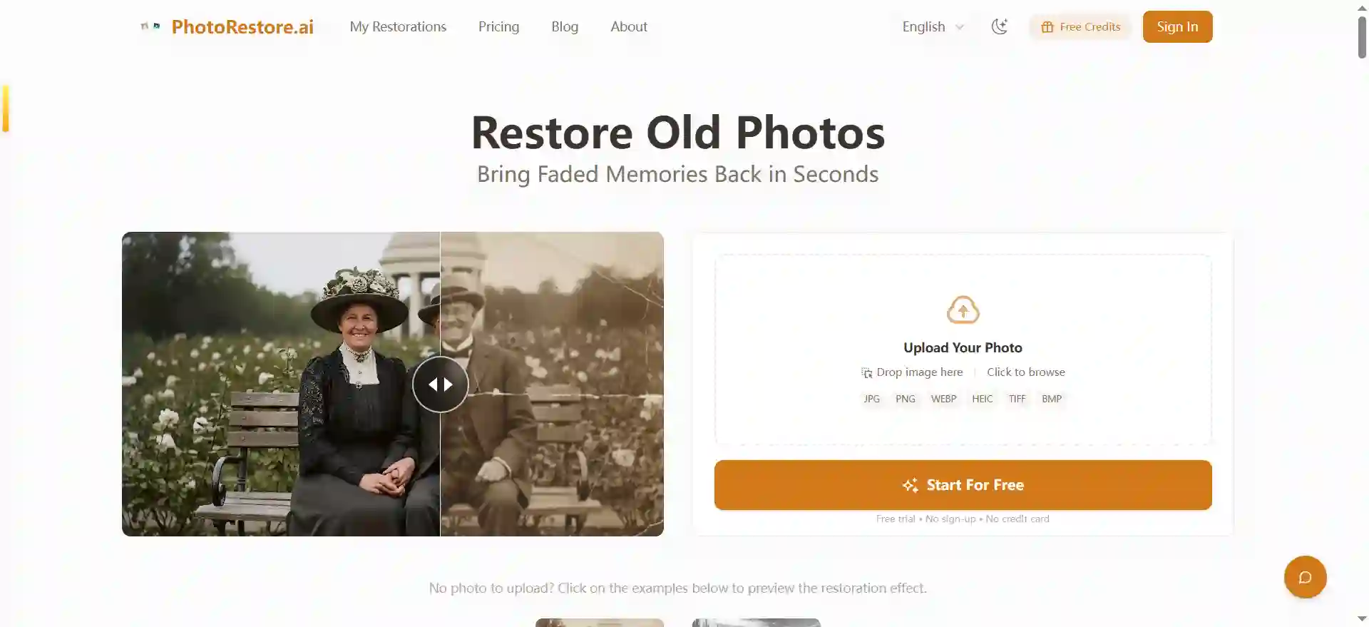 Restore Old Photos Online Free - AI Photo Repair Colorize and Enhance