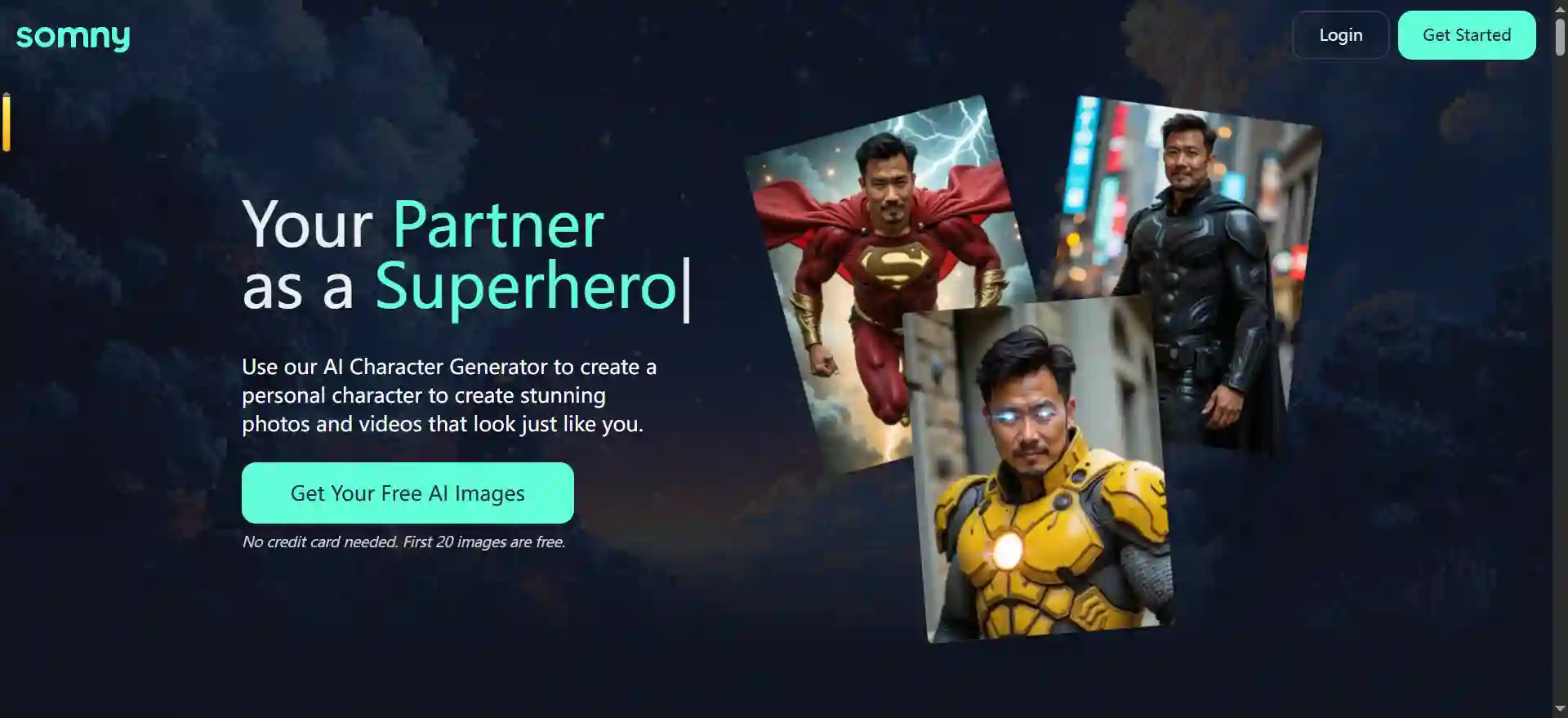Somny AI Character Generator - Create Stunning AI Images and Videos from Your Photos