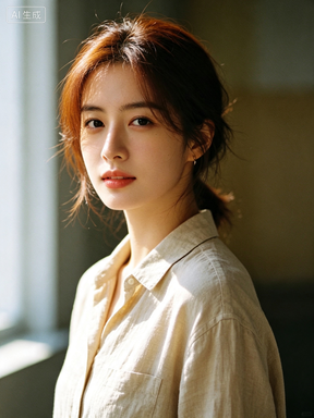 Cinematic portrait with window light