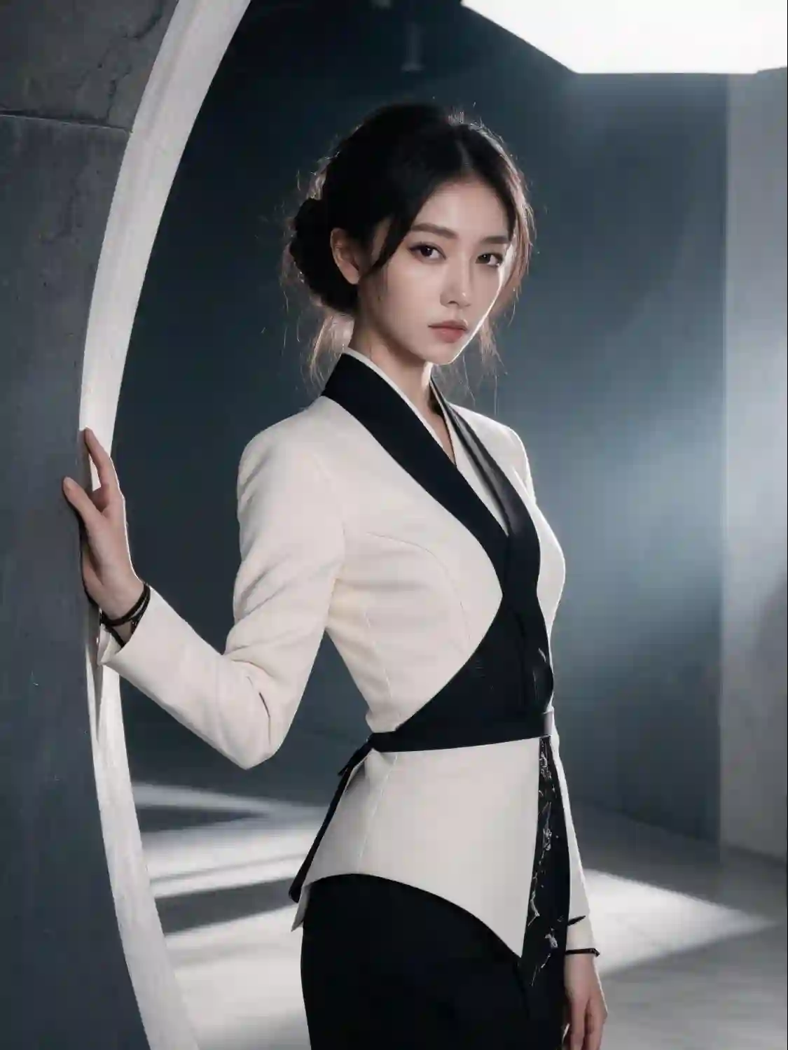High Fashion Editorial: Japanese Woman in Architectural Space - 1
