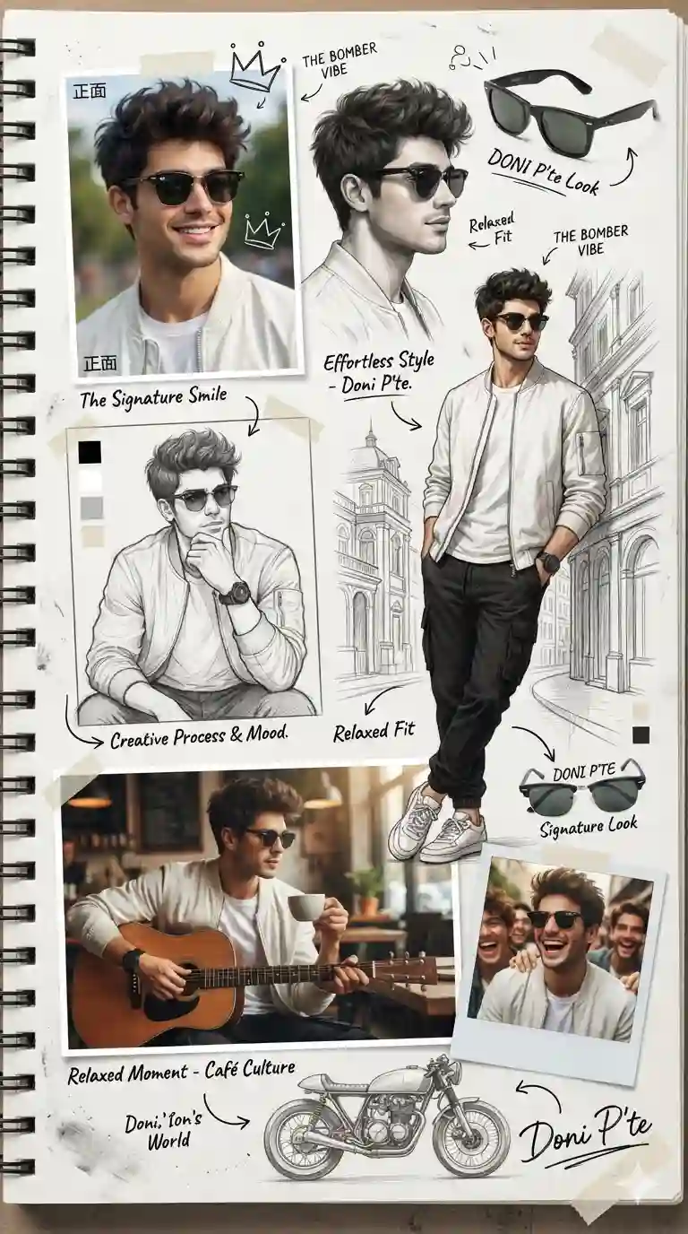 Fashion Male Sketchbook Concept Board: Multi-Angle Portrait Design - 1