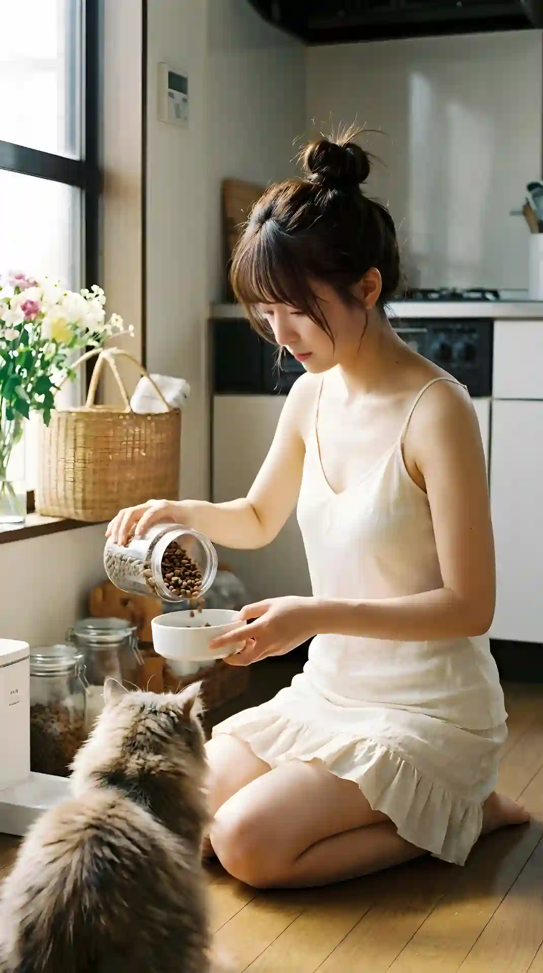 晨间喂猫的温柔时光 - 1