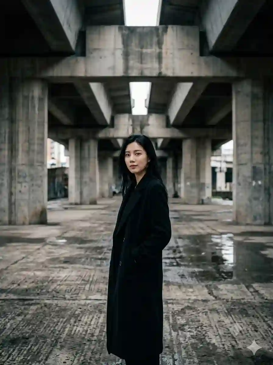 Under the Overpass: A Moody Urban Portrait - 1