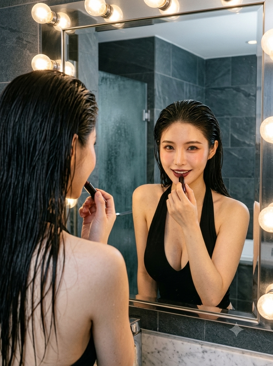 魅惑红唇 · 好莱坞镜前湿发大片 - 1
