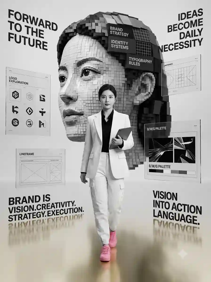 Futuristic Brand Designer Visual Identity — Minimal Monochrome Creative Editorial - 2