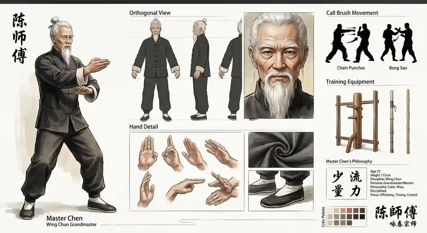 Master Chen - Wing Chun Grandmaster Character Concept Art