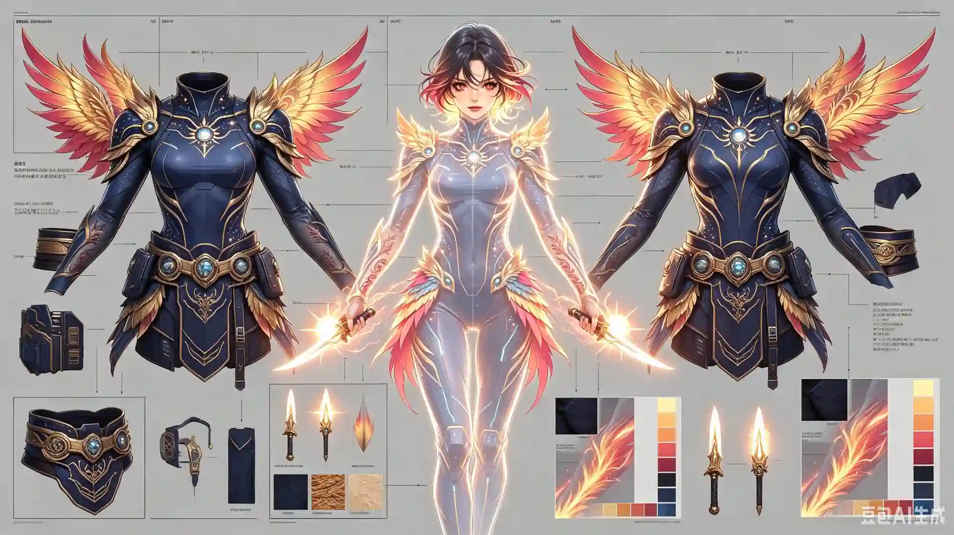 太阳凤凰少女战士·官方角色设定图