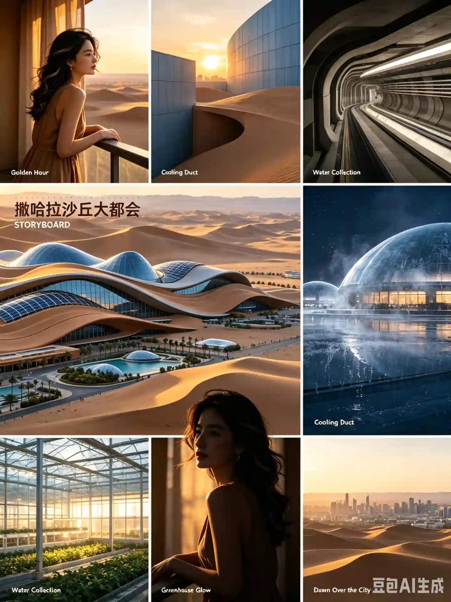 Sahara Dune Metropolis — Futuristic Architectural Vision Board - 4