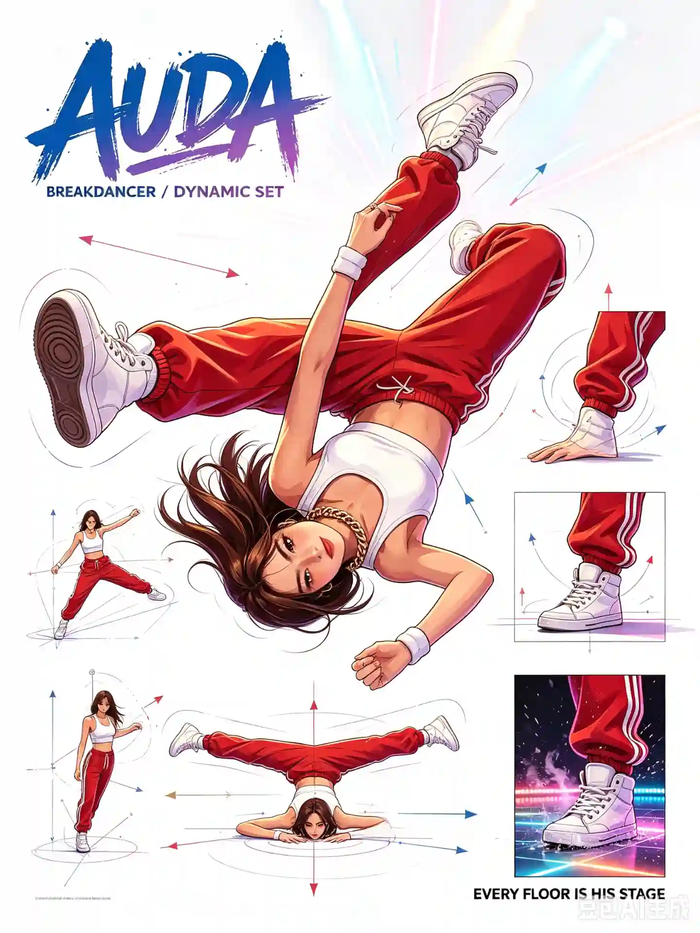 街舞者 AUDA 角色设定圣经——电影级赛璐璐 3D 动画角色表 - 2