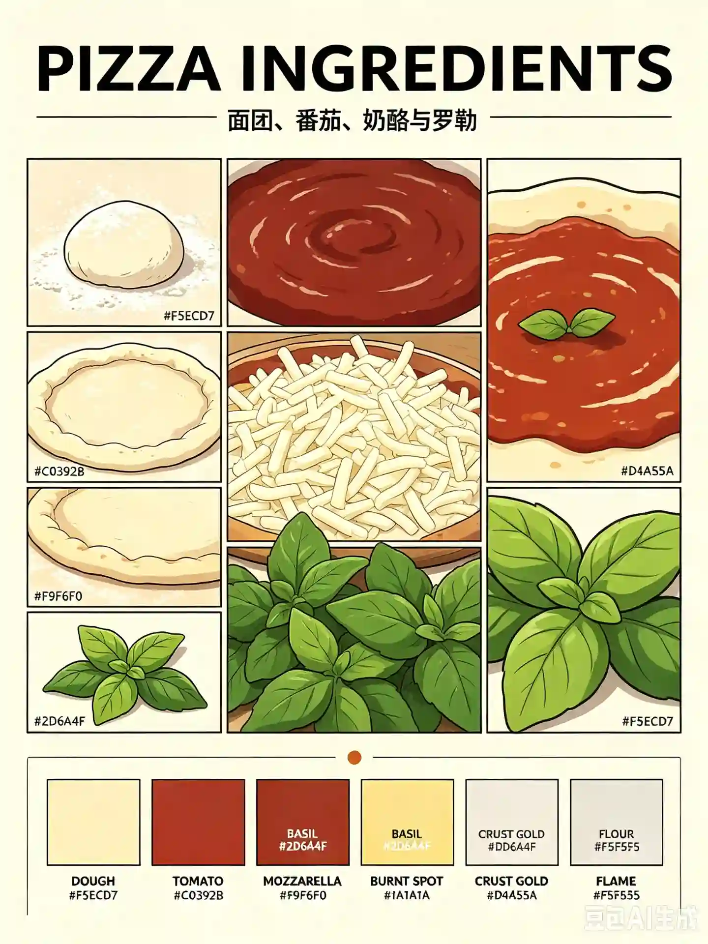 Ghibli-Style Pizza Making Process Anime Reference Sheet - 1