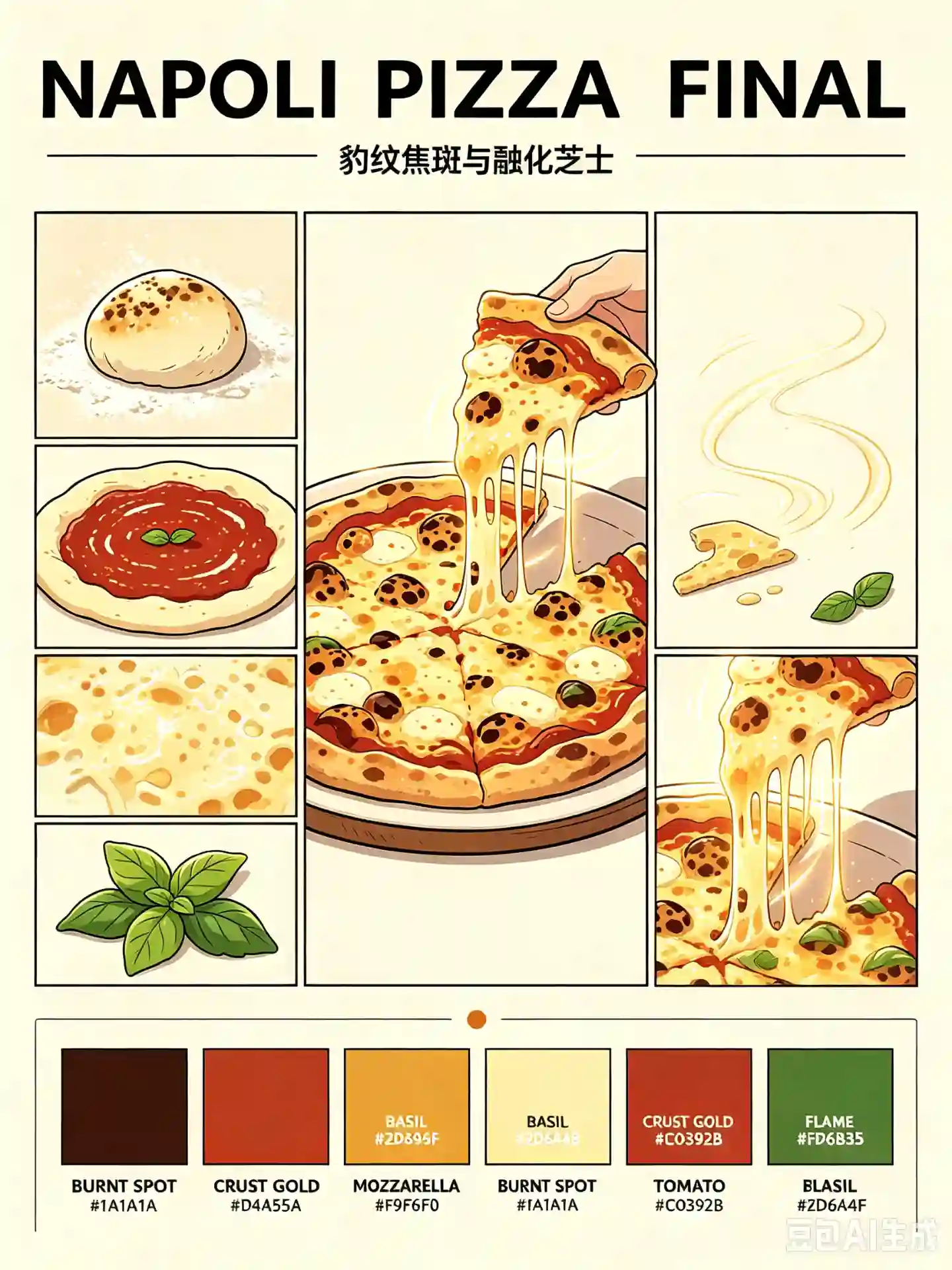 Ghibli-Style Pizza Making Process Anime Reference Sheet - 2