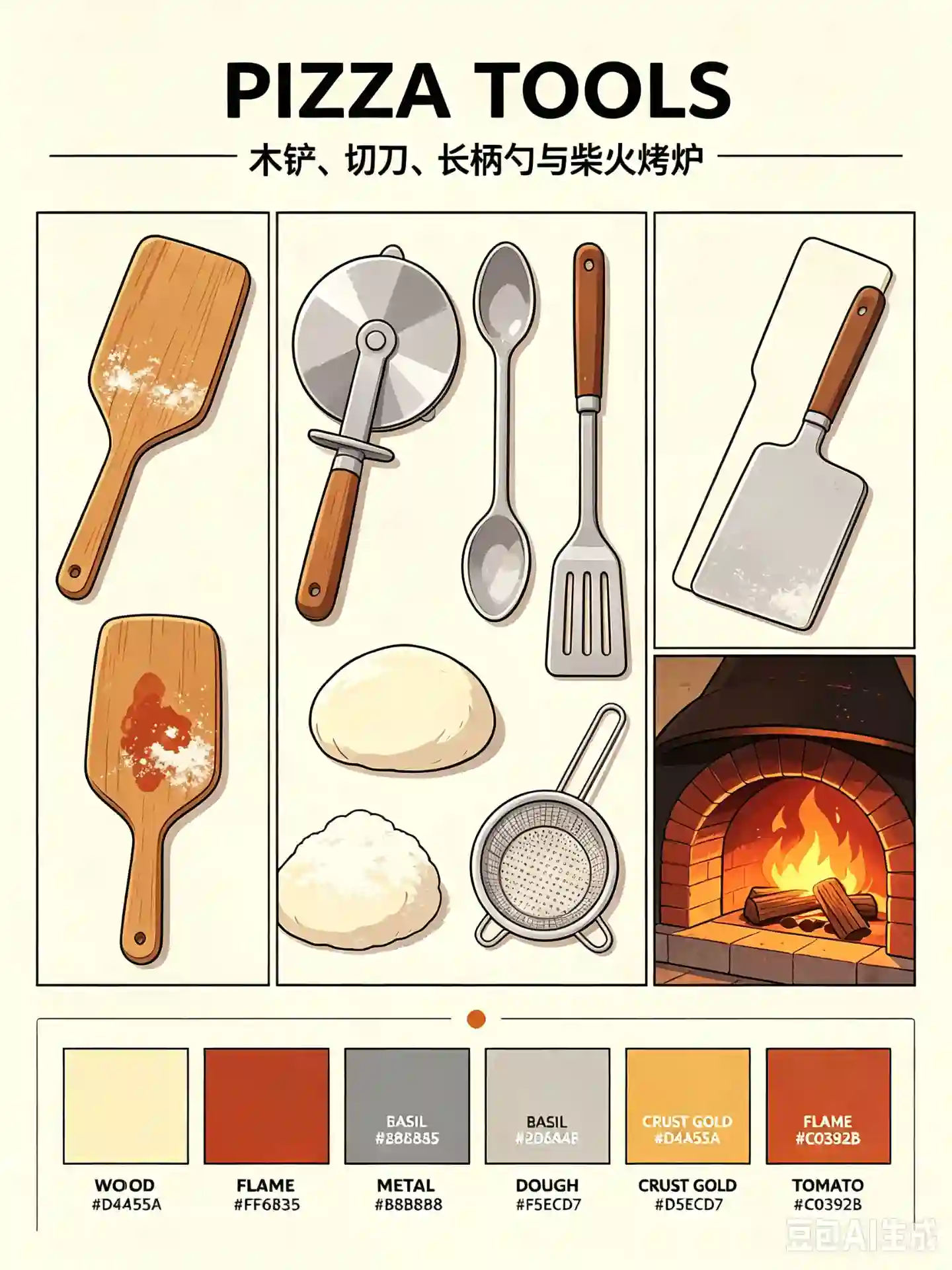Ghibli-Style Pizza Making Process Anime Reference Sheet - 3