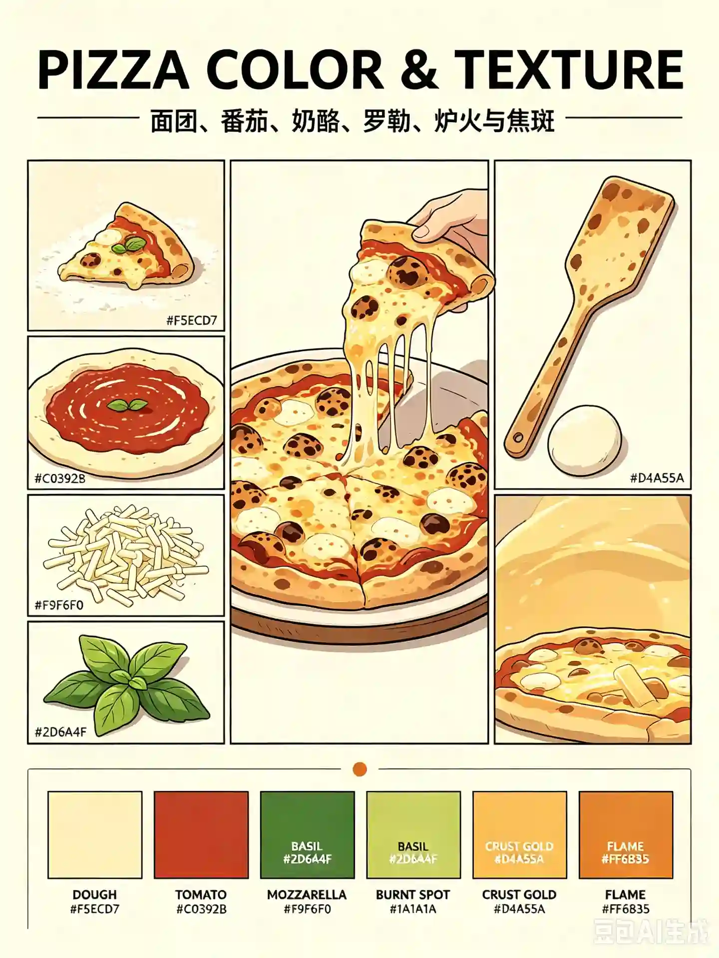 Ghibli-Style Pizza Making Process Anime Reference Sheet - 4