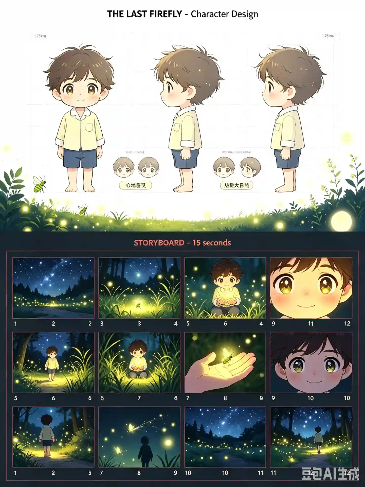 《最后的萤火虫》动画设定板提示词 - 2