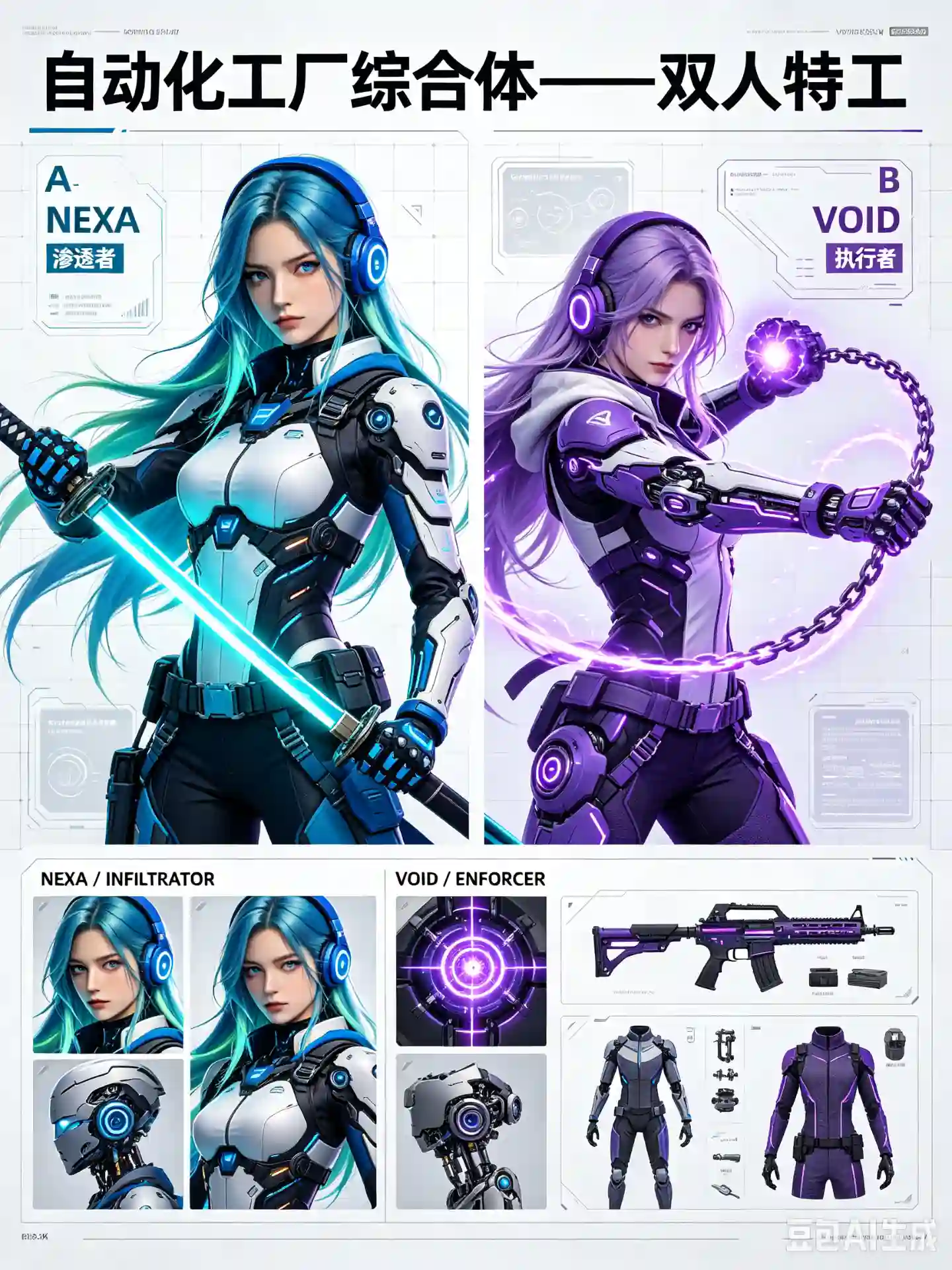 Cyber Twin: Automated Factory Dual Operatives Character Design - 2