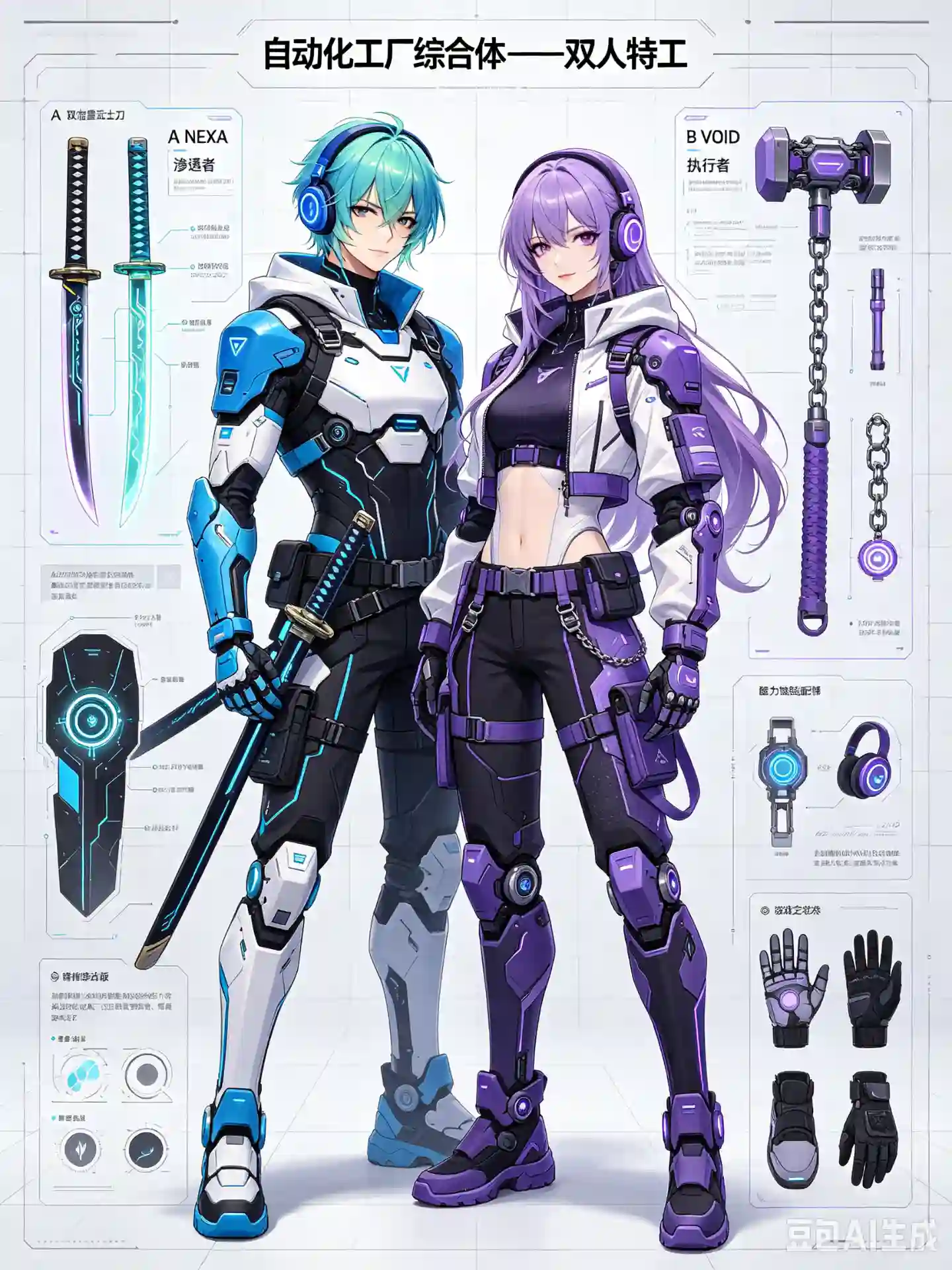 Cyber Twin: Automated Factory Dual Operatives Character Design - 3