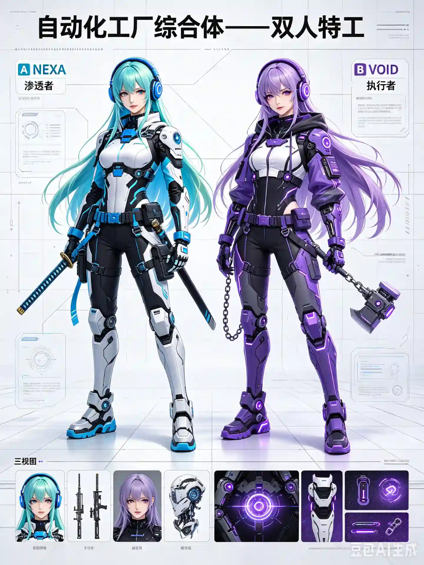 Cyber Twin: Automated Factory Dual Operatives Character Design - 4